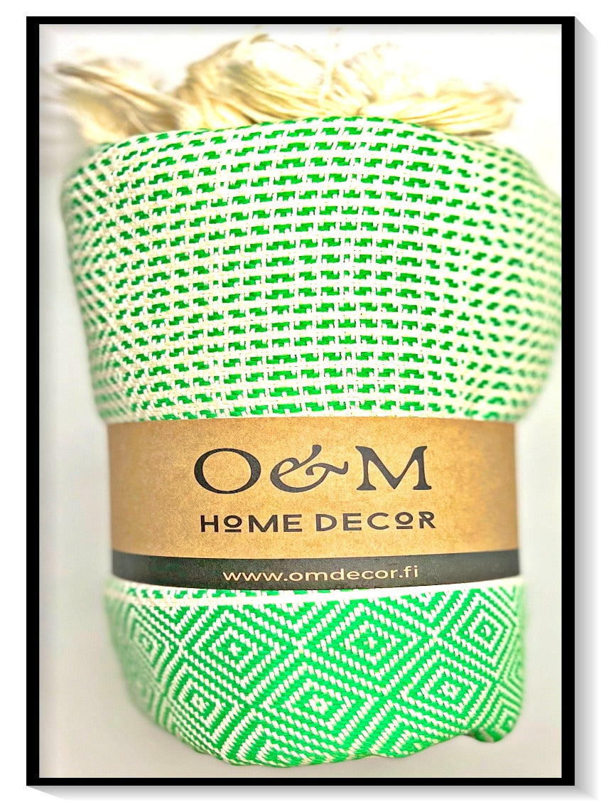 O&M turkkilainen puuvilla hamam pyyhe