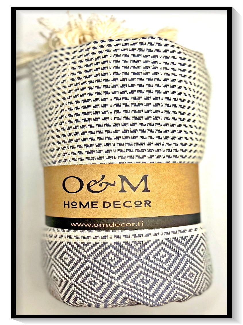 O&M turkkilainen puuvilla hamam pyyhe